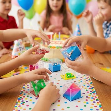 THE TWIDDLERS 28 Brain Teaser Puzzle Cubes, Party Bag Fillers for Kids | Assorted difficulty levels, challenge games adults & children, return gifts, classroom rewards, lucky dip pinata loot prizes
