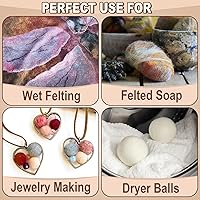 Vista 3 de 72 piezas de lana para fieltro con aguja de 7.6 oz - 24 colores de lana natural para ovillos de lana para principiantes, suministros de fieltro