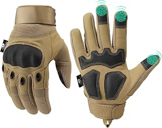Mossy Oak Men's Tactical Gloves: Touchscreen Hard Knuckle Protection for Hunting, Airsoft, Paintball, Hiking & Camping