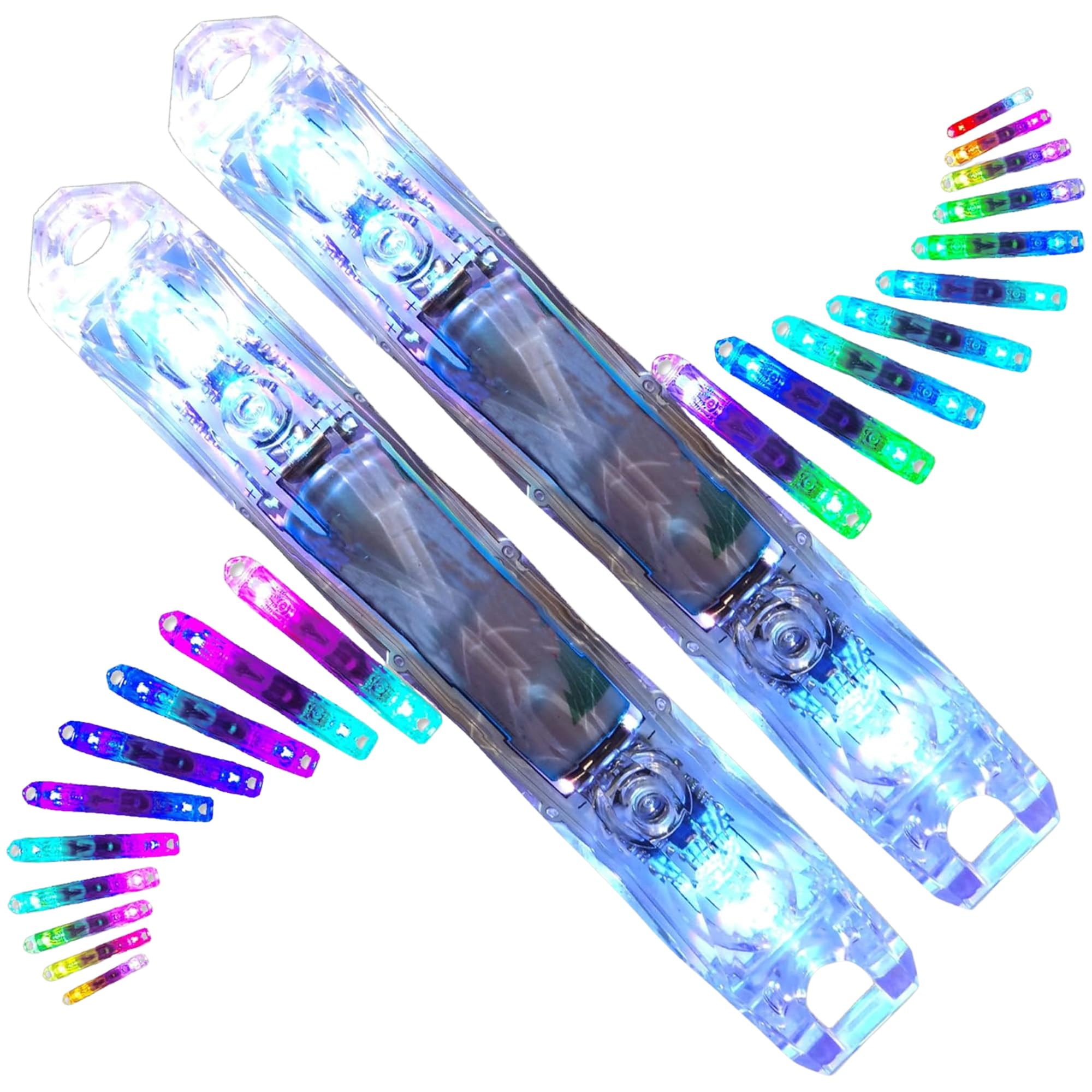UltraPoi Ultralight LED Glow Stick (Pair (2)) - Customizable Rainbow Light Stick with Over 70 Brilliant Color Modes & Flashing Patterns - LED Concert Stick for Poi, Flow Arts, & Light Spinning