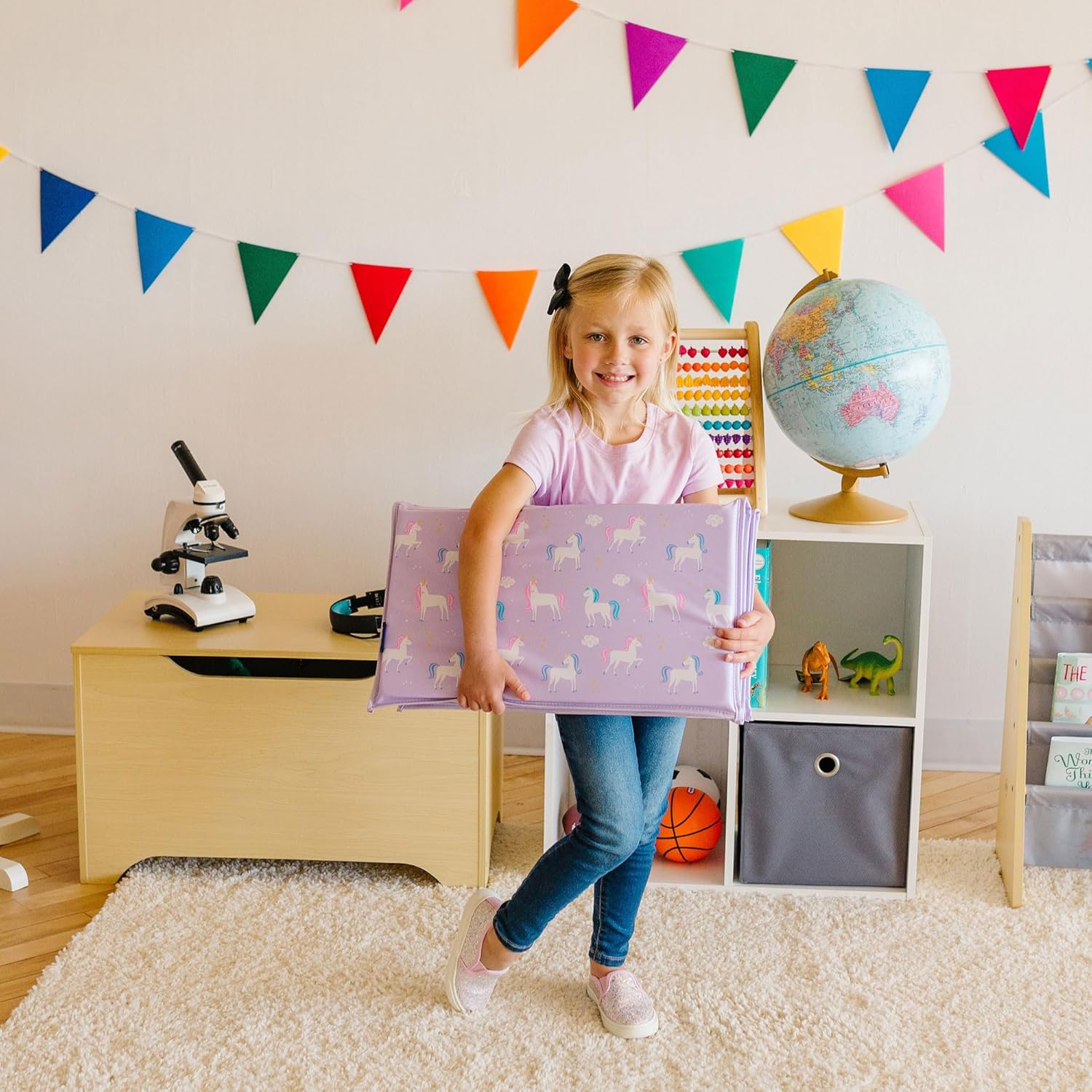 Wildkin Kids Vinyl Nap Mat – Foldable, Durable Rest Mat for Daycare & Preschool