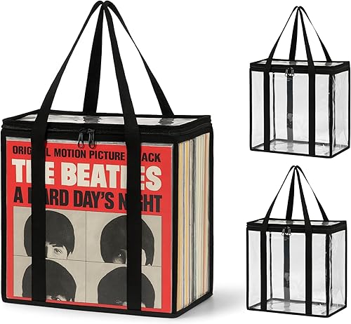 Miniatura 13 de Evelots Bolsas de almacenamiento para CD (paquete de 2) Funda de transporte de plástico PVC transparente con cremallera, capacidad para 100 CD en