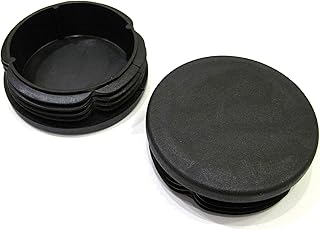 2 1/4 Inch Round Plastic End Cap (for Hole Size from 2 1/32 to 2 5/32, Including 2 1/8 inches), Cover for Steel Fence Post, Furniture Finishing Plug (Black, 4)