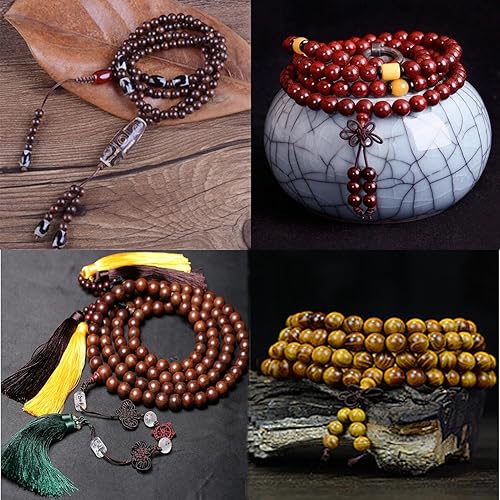 Miniatura 5 de Cuentas masivas masivas de madera natural redondas sueltas de 0.315 pulgadas para fabricación de joyas con hilo, 200 unidades (madera de ébano