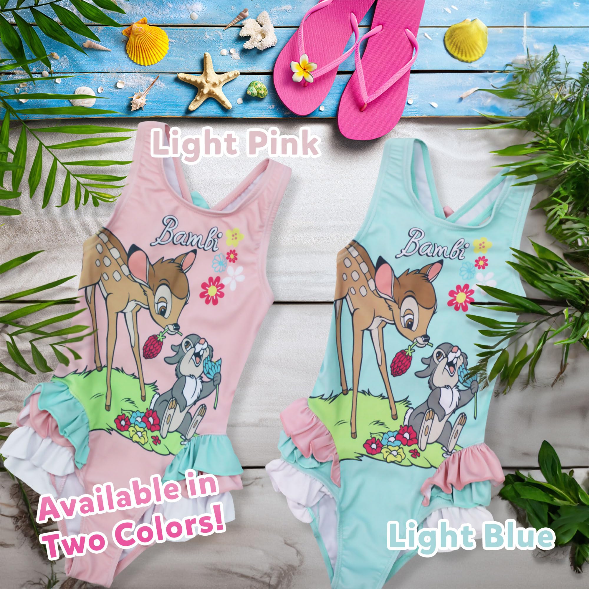 Disney Costume da Bagno Intero Mare Bambi per Neonato Bambina 1 Pezzo Bimba 6661