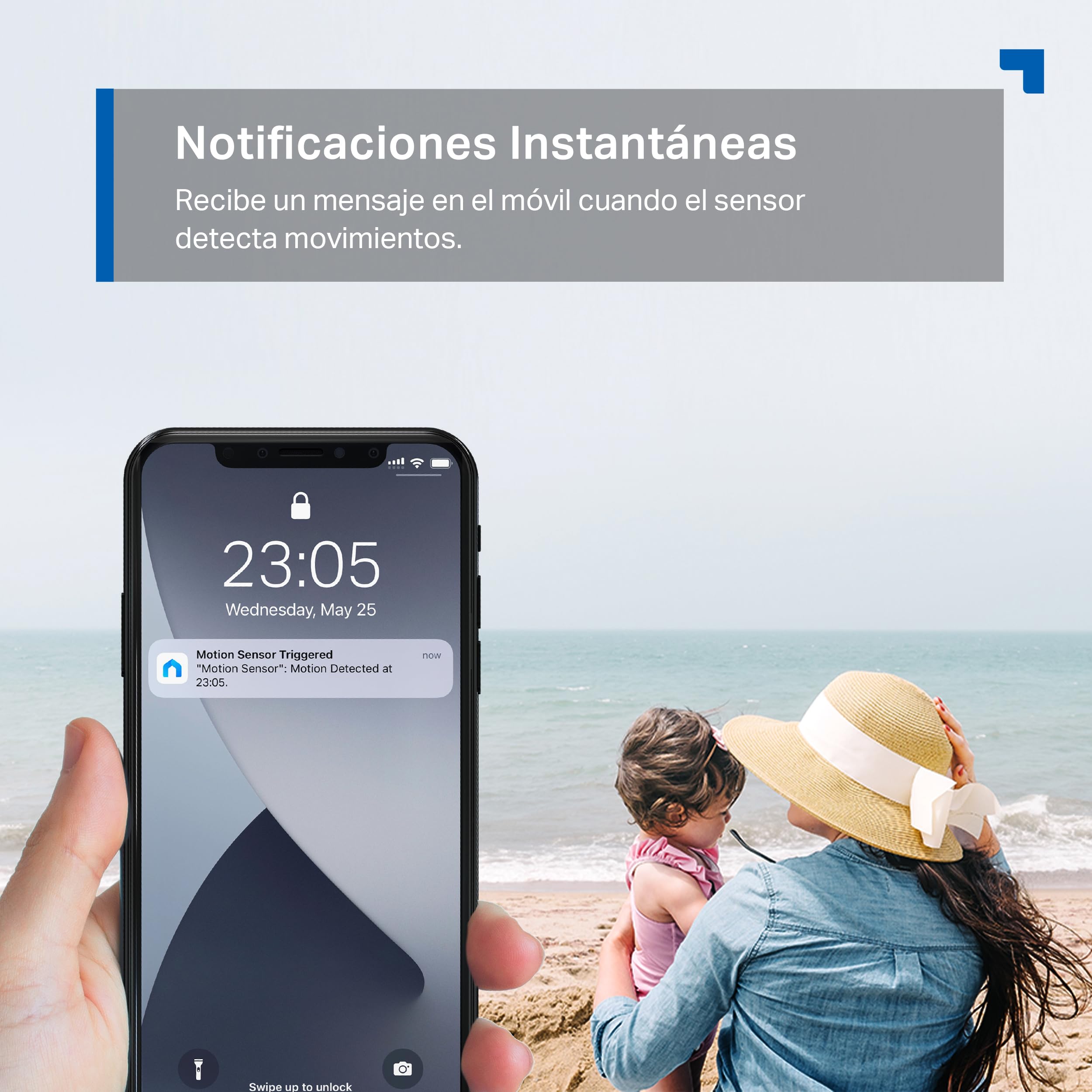 Tapo TP-Link T100 - Detector de Movimiento WiFi, Amplia Cobertura, Sensor de Alarma Antirrobo,Rotación 120º, Montaje Magnético, Control App, Requiere Hub