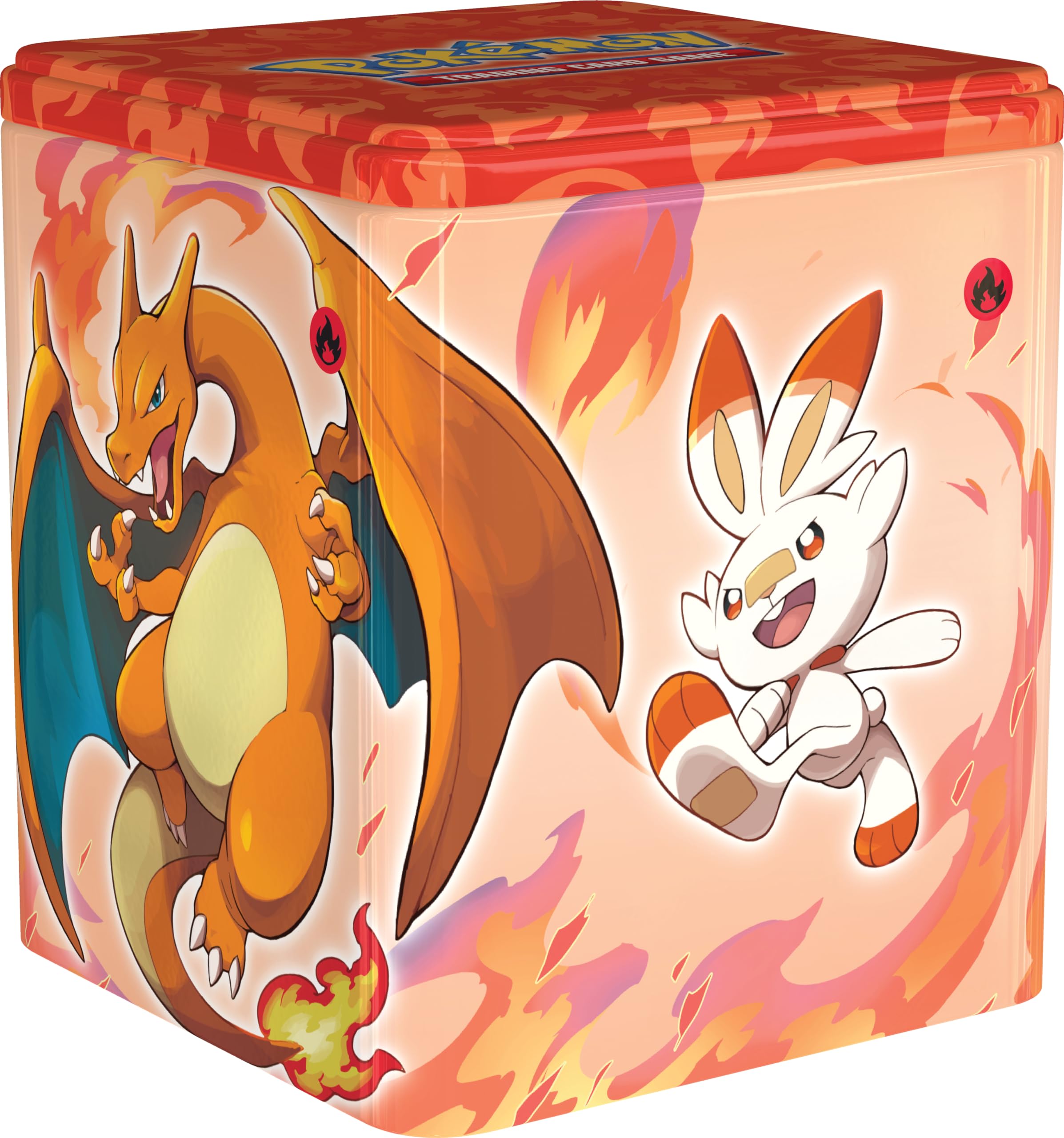 PoKéMoN TCG: Fire Stacking Tin - Charizard (3 booster packs & coin)