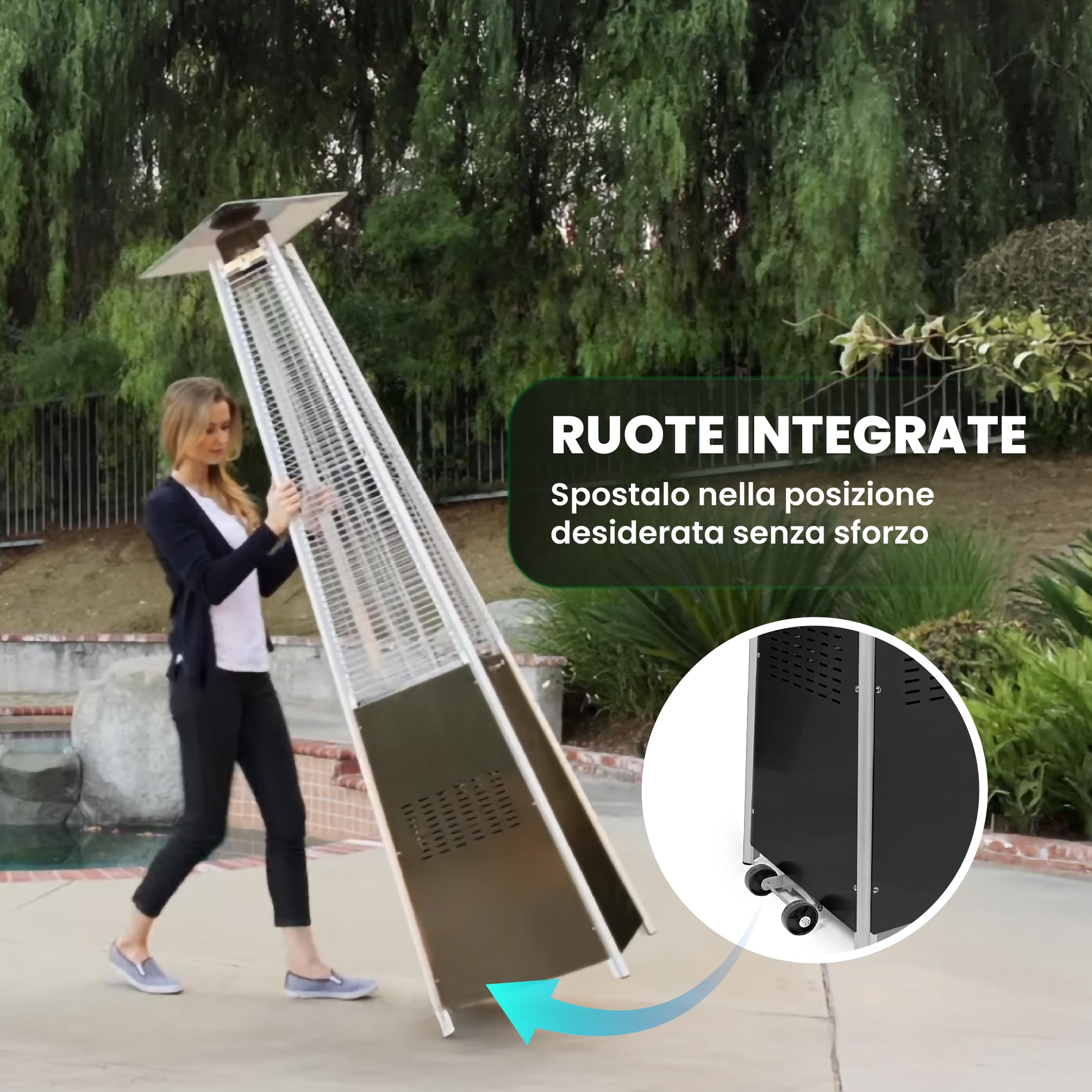 BU-KO Riscaldamento a gas esterno 13 kW Bruciatore a propano acciaio inossidabile