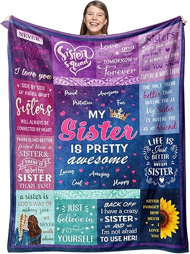 Gevuto Regalos para hermanas de mantas para hermana, regalos para el día de San Valentín para hermana, manta de 50 x 60 pulgadas, regalos de disponible en Yaxa Colombia