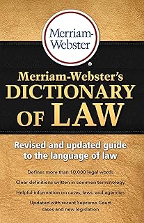 Merriam-Webster's Dictionary of Law, Newest Edition, Trade Paperback