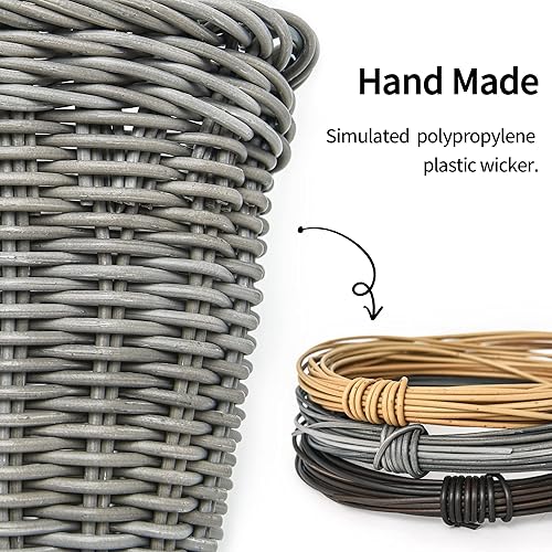 Miniatura 4 de GRANNY SAYS Cesta de bicicleta, cesta de mimbre para bicicleta, cesta de bicicleta tejida a mano, cesta de mimbre desmontable para manillar delantero