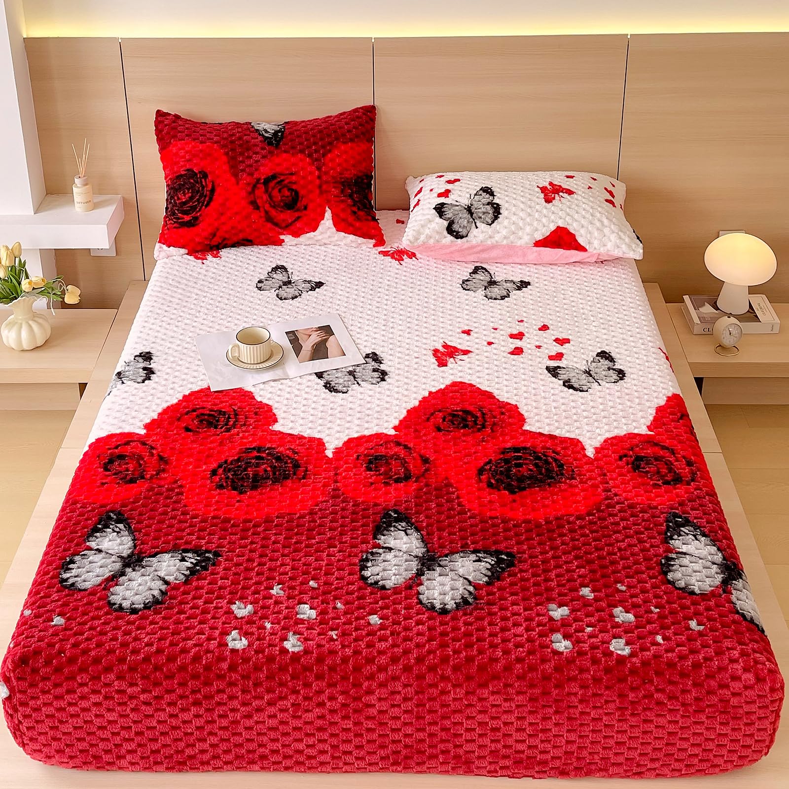 ZIQINPSQ Cozy Fleece Fitted Sheet King Size - Ultra Soft & Anti-Static Winter Bed Sheet, Deep Pocket 15'' for Mattress, Plush Velvet Bottom Sheet Only, Warm Fuzzy Fleece Bedding — image 1