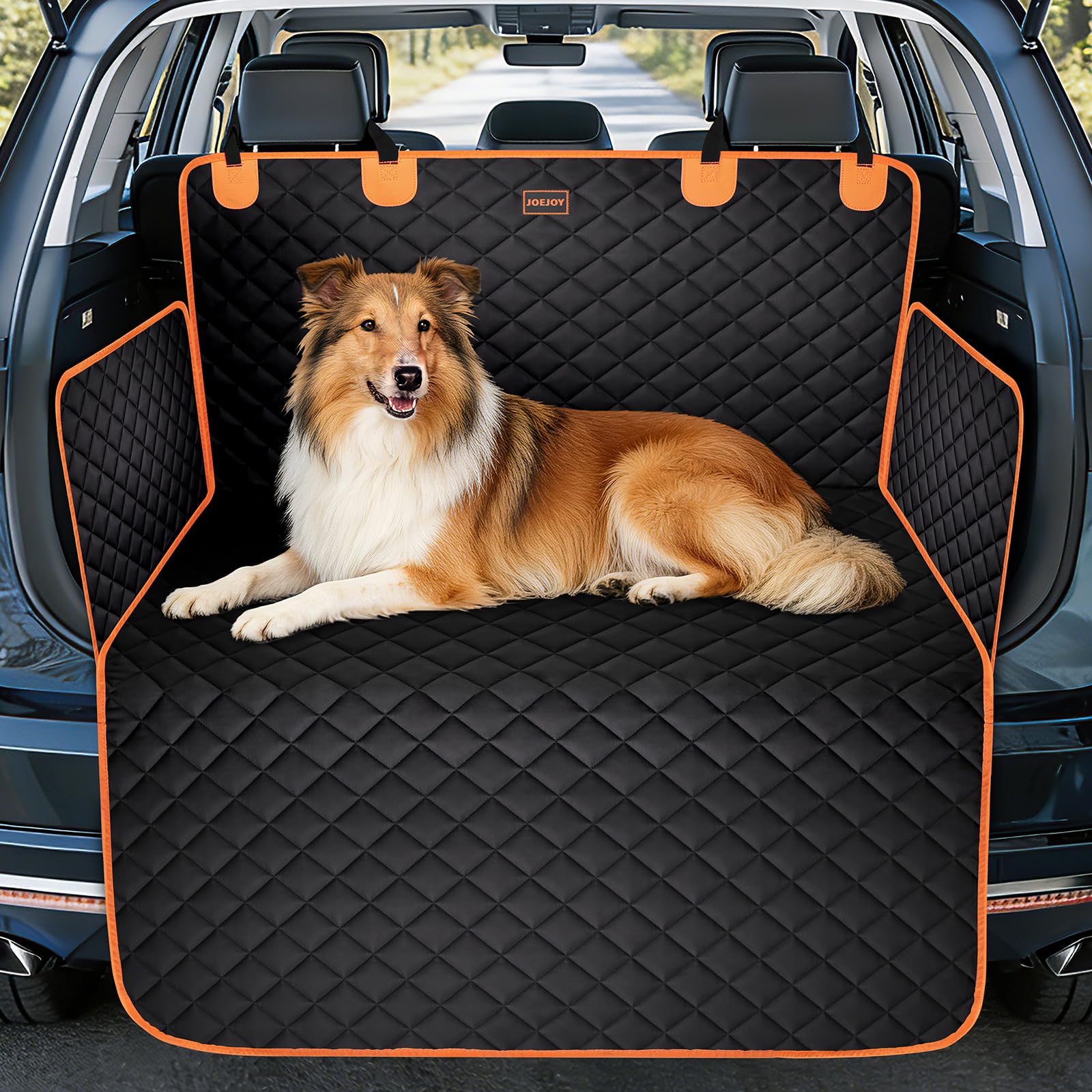 JOEJOY Telo Auto per Cani con Protezione Laterale e Paraurti, Telo Macchina per Cani Universale Antiscivolo Resistente ai Graffi per Station Wagon, Furgoni e SUV