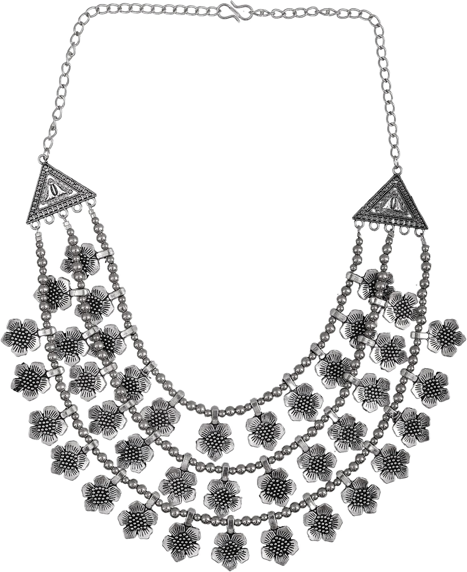 Jewel IndiaEthnic Latest Stylish Oxidised Silver Coins Fashion Tribal Traditional Necklace Jewelry Women Girls