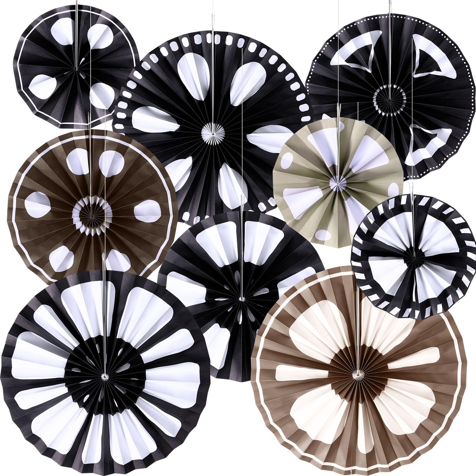 Dispowreath 9 Pcs Movie Night Decorations Hanging Paper Fans Cinema Wall Decoration Film Reel Wall Art Decor Cinema Reel Paper Fans for Movie Night