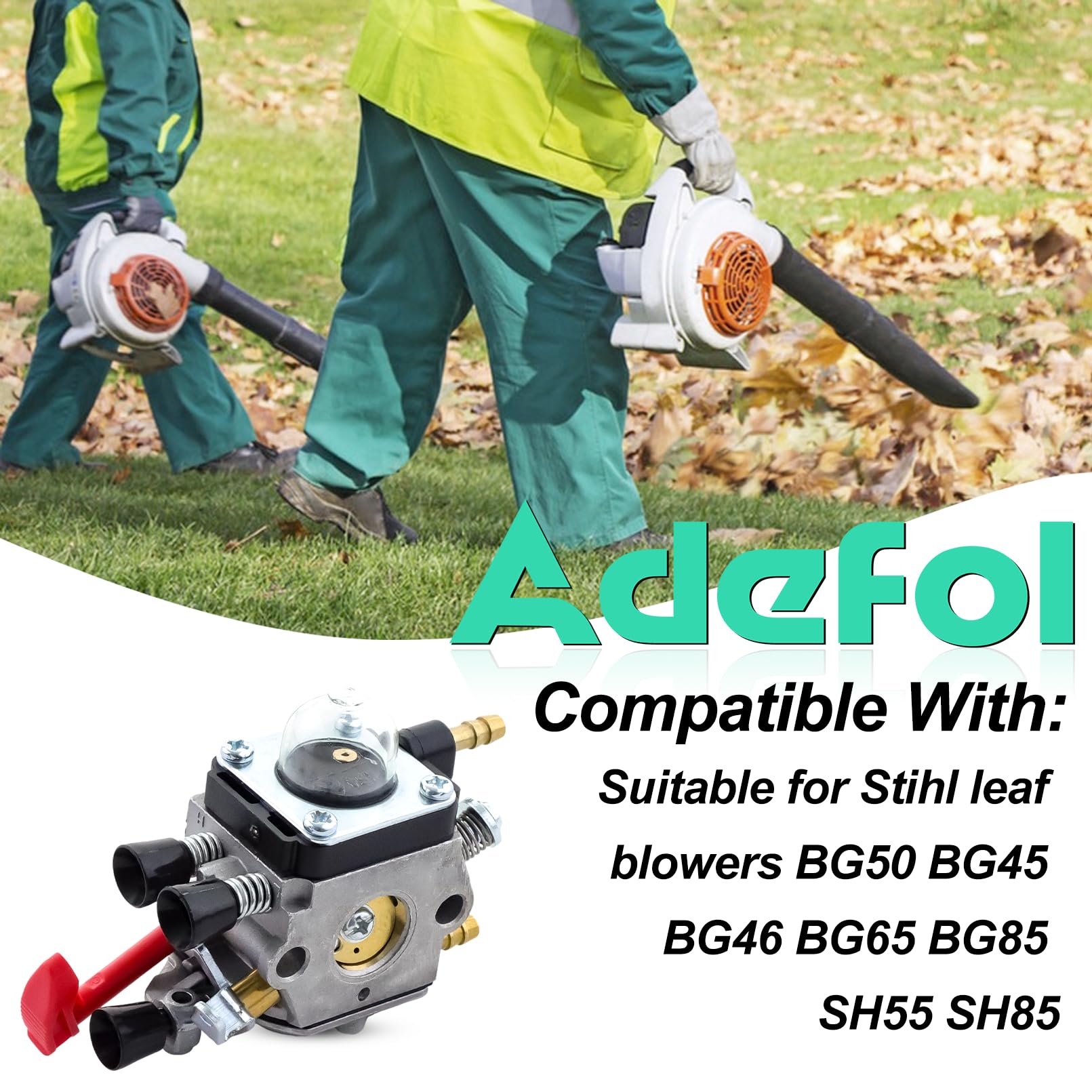 Carburateur pour Stihl BG65 SH55 SH85 Souffleur de Feuilles, ADEFOL Carburateur avec joints bougie filtre à air conduite de carburant passe-fil Numéro de pièce 4229-120-0650