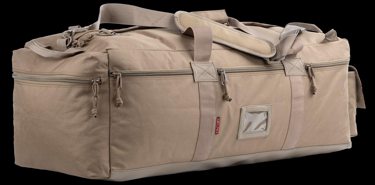 Large Military Duffle Bag Tactical Gear Load Out Bag Deployment Cargo Bag Travel Sports Equipment Duffel Luggage Bag with Backpack Straps 90L - Image 3