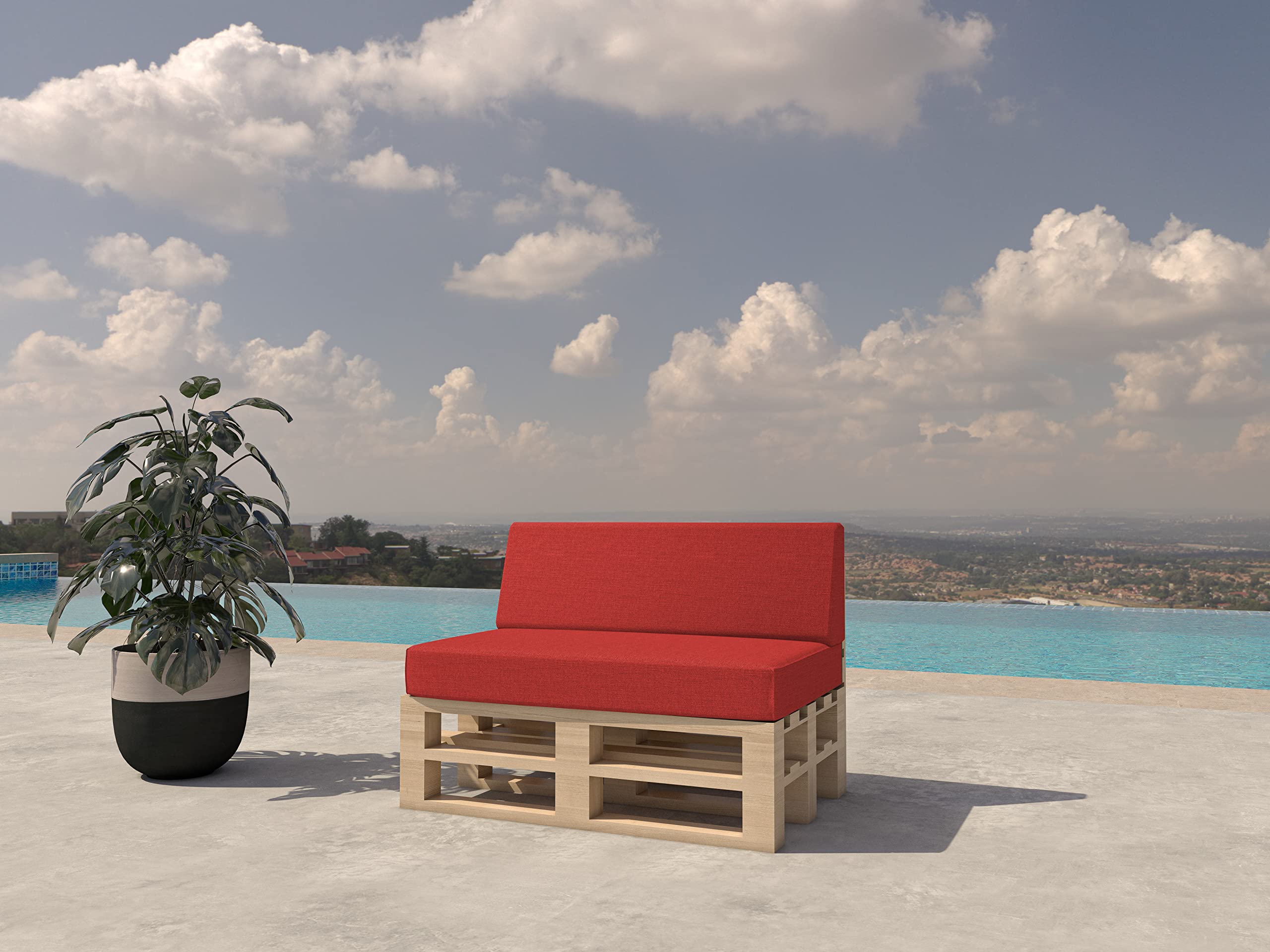 Coussin Chaise Jardin 2 Parties Dossier Haut | Chilly Pilley | Taille 50x50x60 Cm | Plusieurs Couleurs - 9