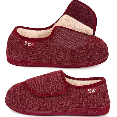 LongBay Women's Wide Fit Slippers Comfy and Cozy Memory Foam