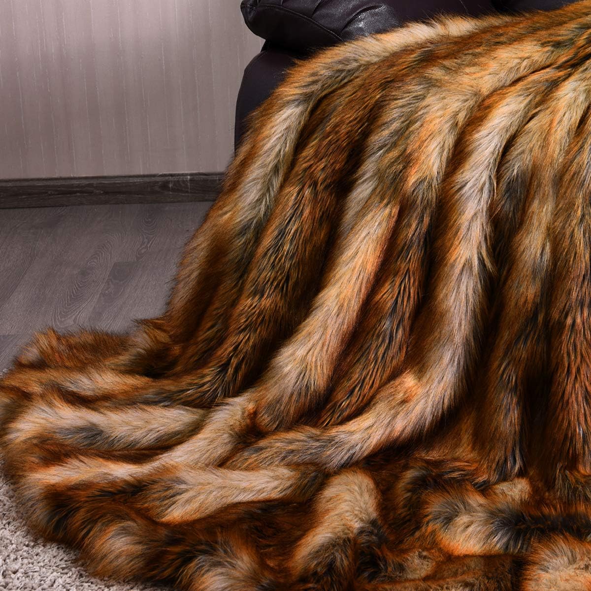 Giantex Faux Fur Throw Blanket, Ultra Soft Fuzzy Bed Blankets, Light