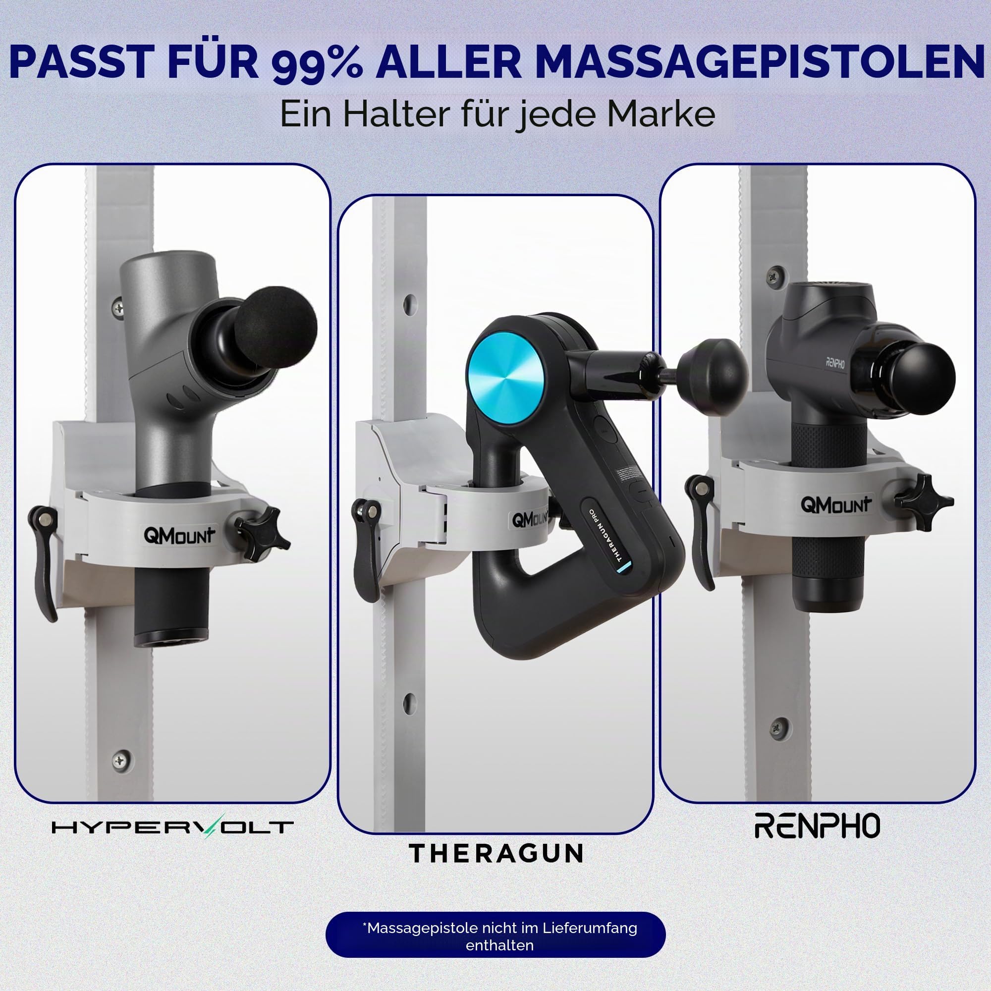 Massagepistolenhalter für den Rücken – voll verstellbare Massagepistole, Wandhalterung, hochfester Nylon-Körper, rutschfest, starke Befestigung