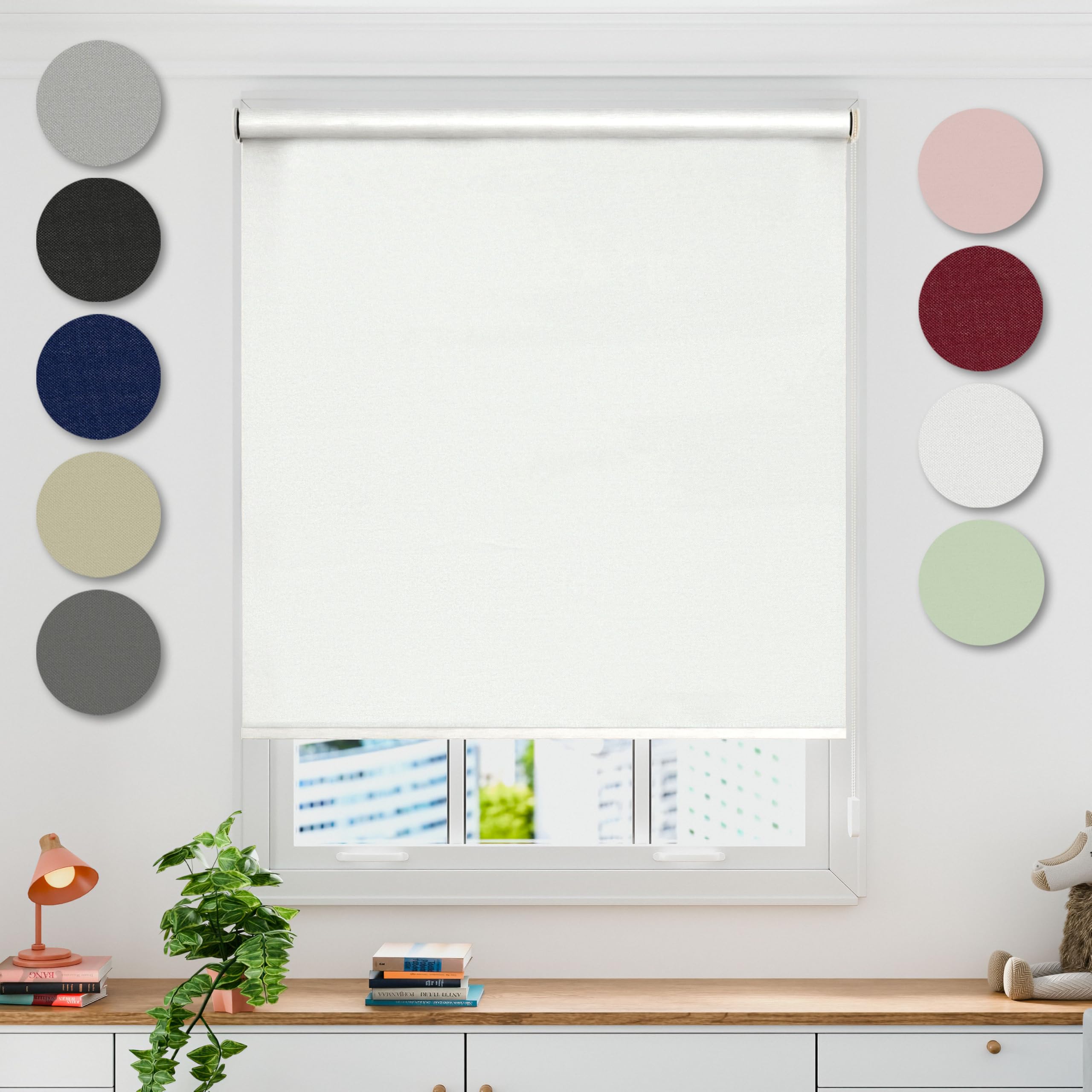 Emma Barclay White Blackout Roller Blind In - Width 120 X Drop 165Cm