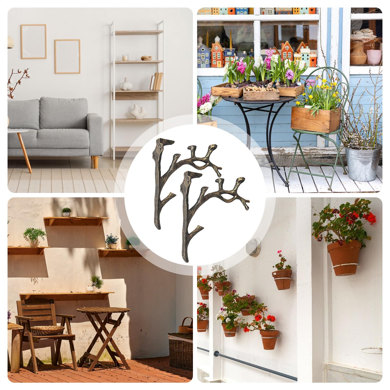 Schweberegal-Konsolen Schwerlast-Wandhalterung Vintage-AST | 2 Stück Dekorative Regalhalterungen Dekorationen für Eingangsbereich Balkon Ecke Wohnzimmer Küche Kaminsims Kamin