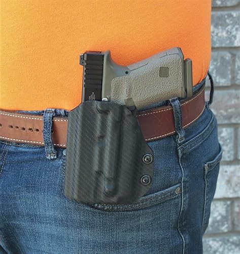 Miniatura 5 de REVKEL - Funda de paleta moldeada Kydex personalizada para Glock 43 con riel táctico de recuperación. Dibujo negro a mano derecha. Hecho a mano en