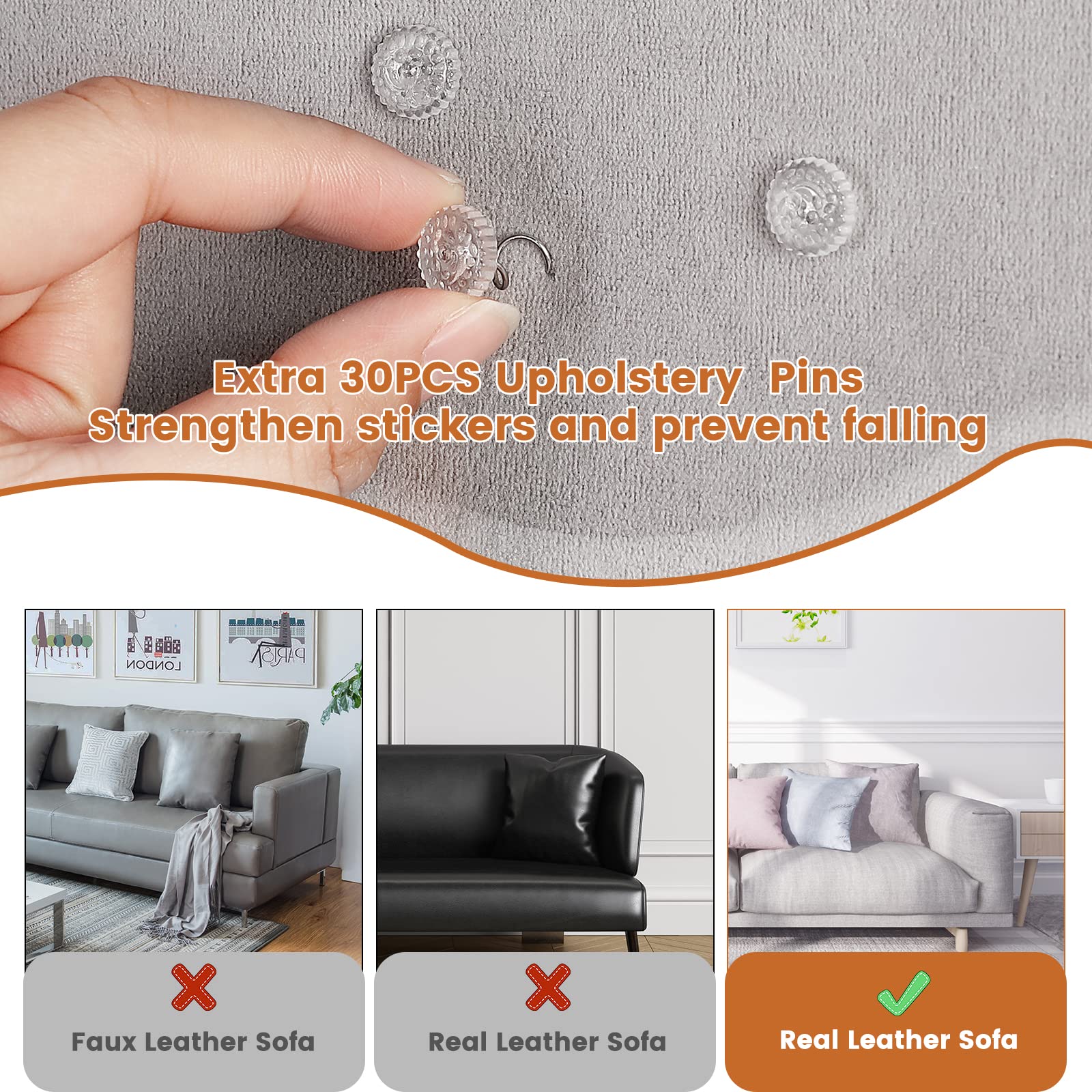 Pellicola Antigraffio Per Divani - 6 Pezzi Trasparenti Con Viti | Protezione Da Graffi Di Gatti E Cani - Foto 11