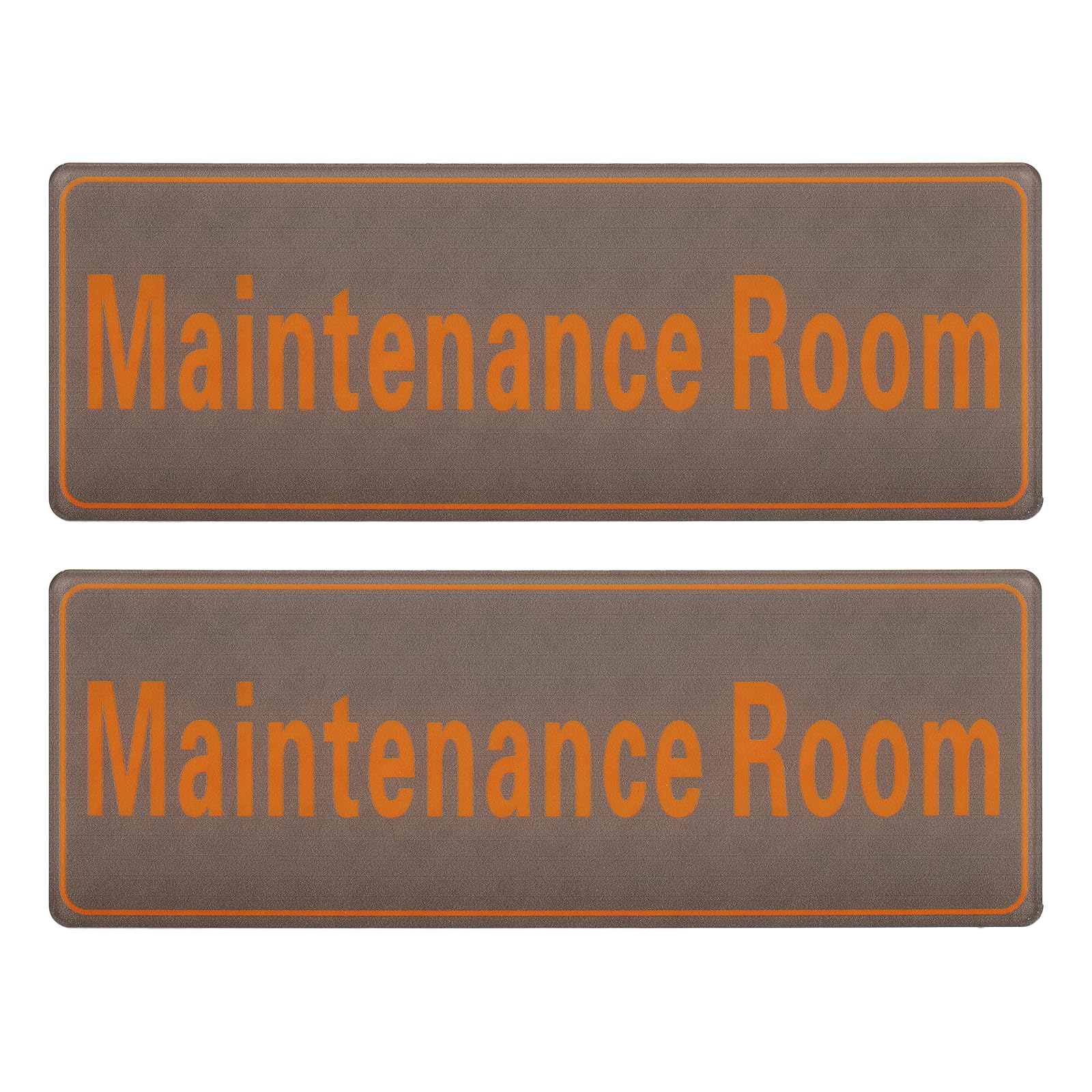 PATIKIL 9"x3" Maintenance Room Sign, 2Pcs Room Door Sign Self-Adhesive Door Sticker Acrylic Wall Signage Easy Installation for Indoor Outdoor Home Business, Gray with Orange Text