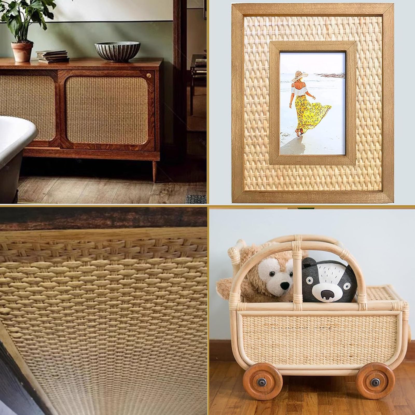 Wiener Geflecht Rattan Gurtband 40cm Naturmaterial Thonet Stuhl-Reparatur Cane Webbing Möbel Heimdekoration DIY