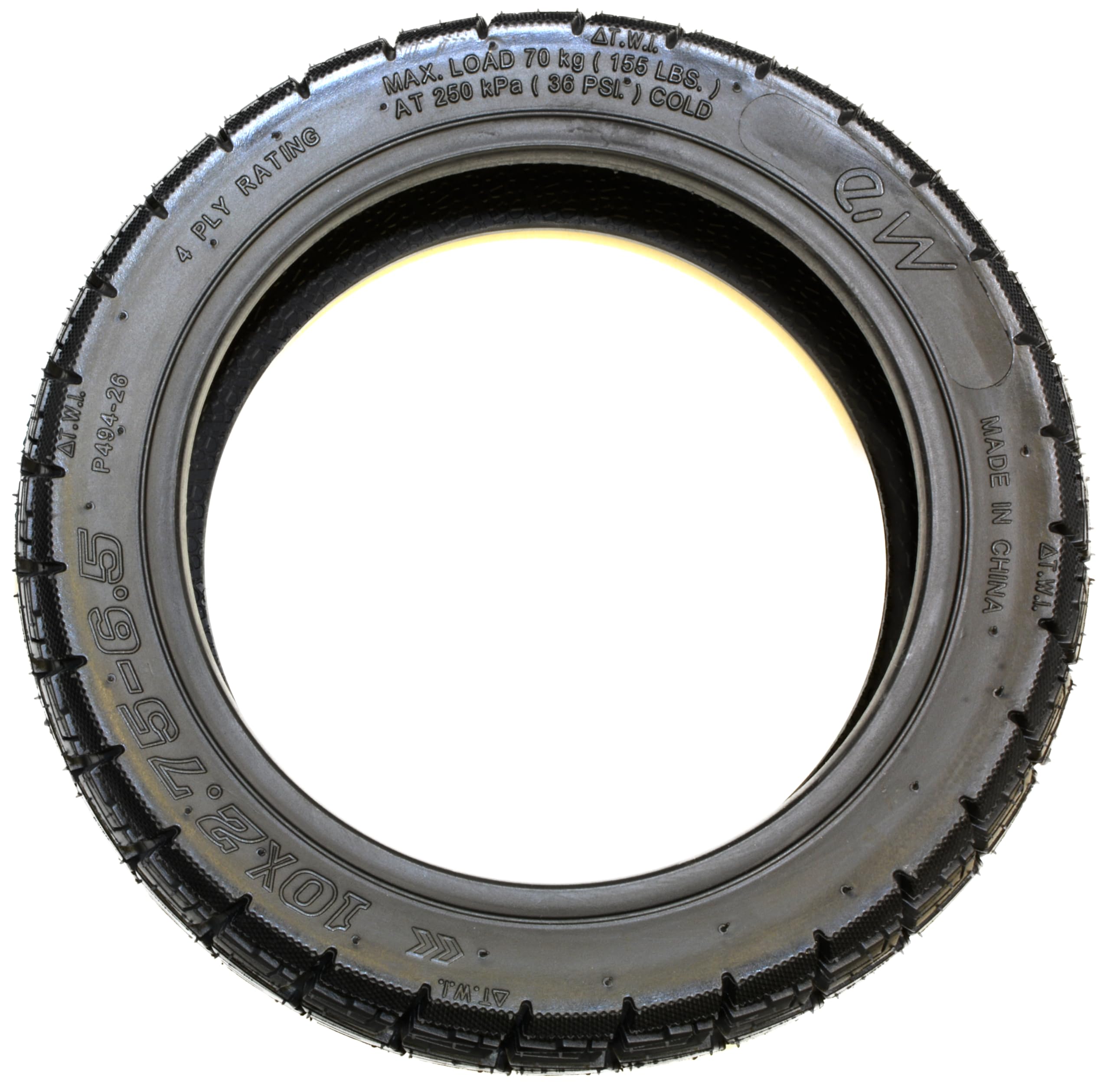 Neumático Tubeless de Aire 10X2.75-6.5" para Patinete Eléctrico, Compatible con SmartGyro, Joyor, Kukirin, Zwheel, UrbanGlide, Youin, EW, Reforzado con Gel,