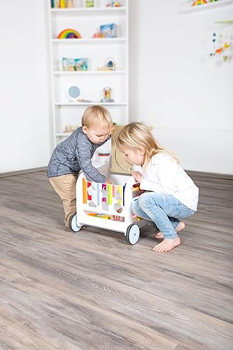 Miniatura 11 de Small Foot Wooden Toys - Andador de elefante dulce prémium y centro de actividades 5 en 1 diseñado para niños pequeños de 12 meses en adelante