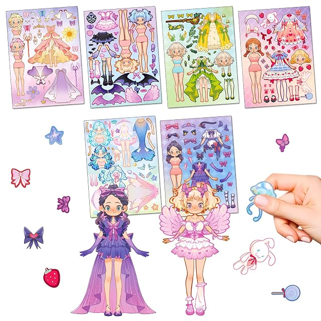 Foto 6 de 7 de 6 diseños Pegatinas de rompecabezas para vestir a chicas de dibujos animados