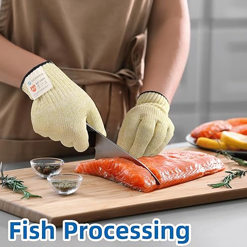 Miniatura 7 de Schwer SlicePro ANSI A9 - Guantes resistentes a cortes AR1501, guantes de corte confiables de grado alimenticio, guantes de mandolina para cortar