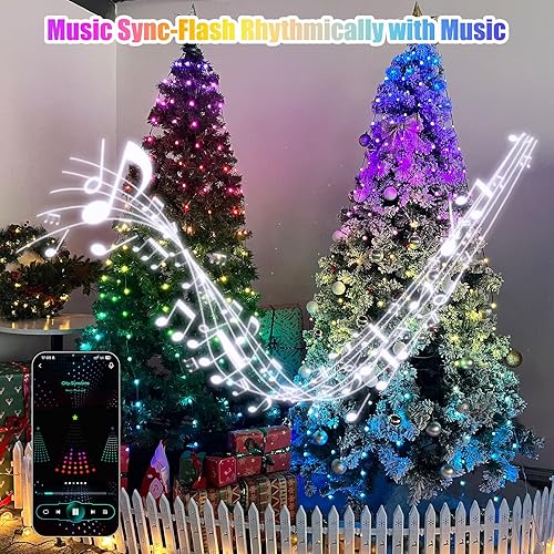 Miniatura 3 de Luces para árbol de Navidad, 400 luces LED de 6.6 pies x 20 tiras de luces con aplicación y control remoto, multicolor, 24 modos con temporizador y