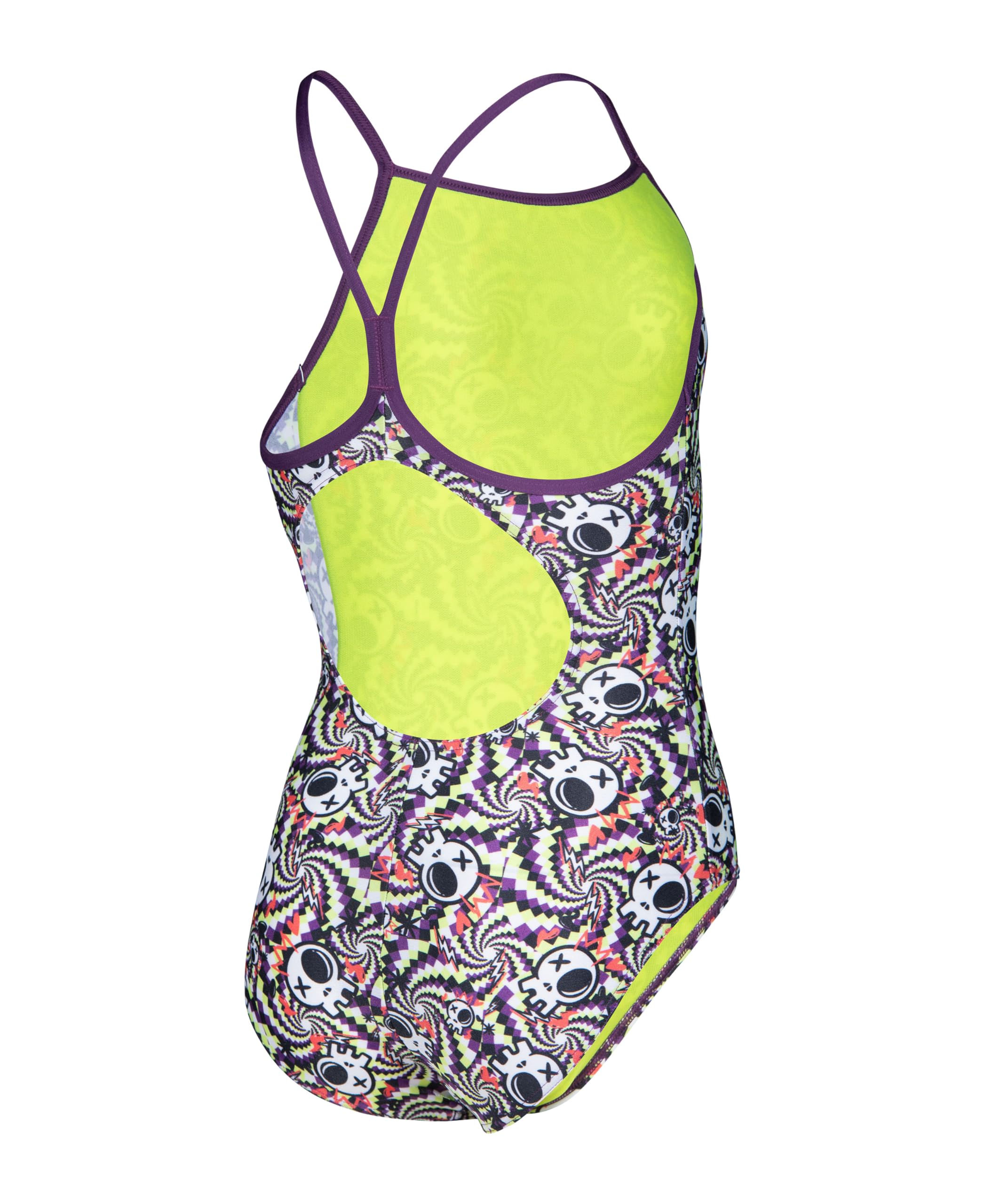 Arena Girls’ Performance Fun Skulls Lightdrop Back Athletic One Piece Pool Swimsuit Costume Intero Bambine e Ragazze