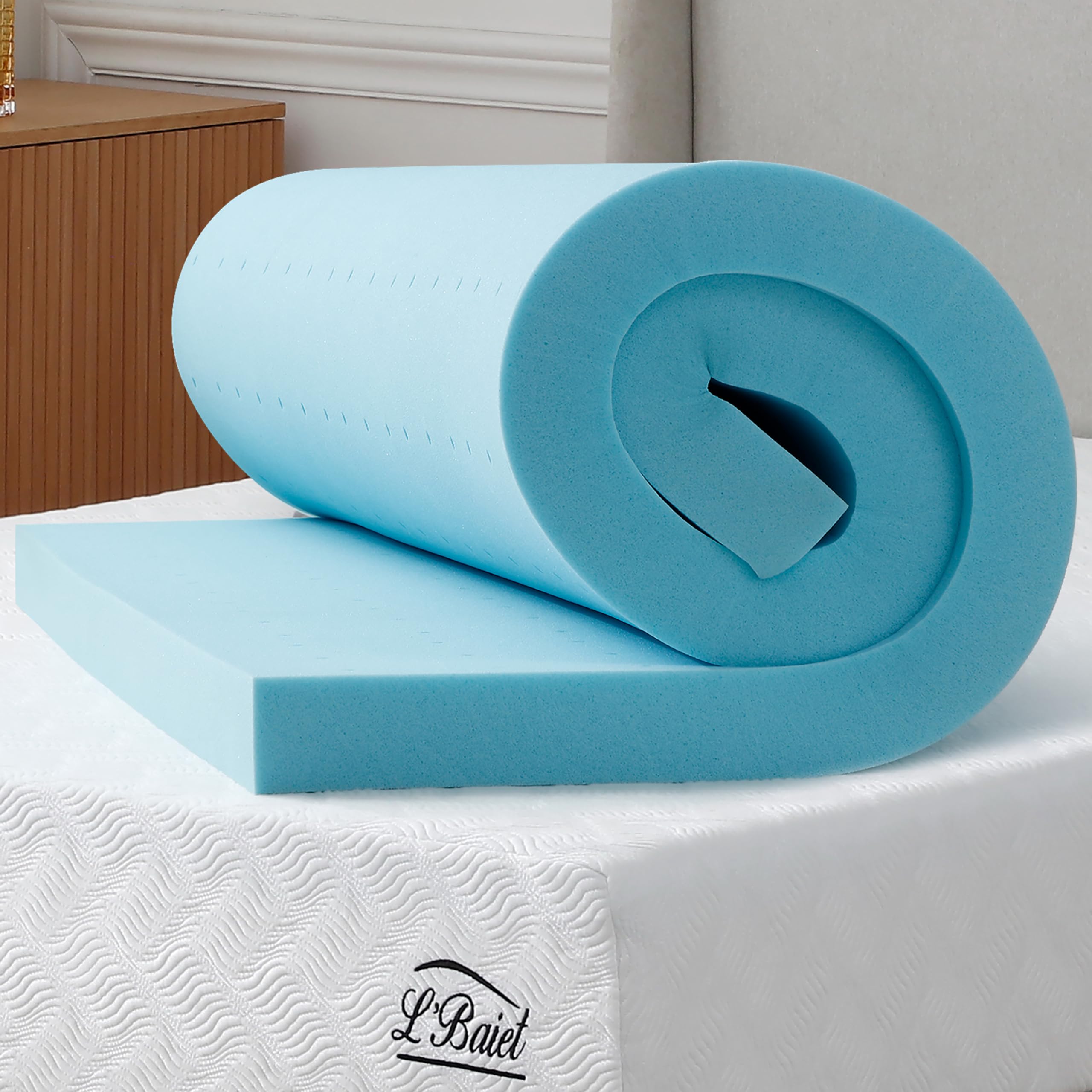 L'Baiet Cooling Gel Memory Foam Mattress Topper | 3