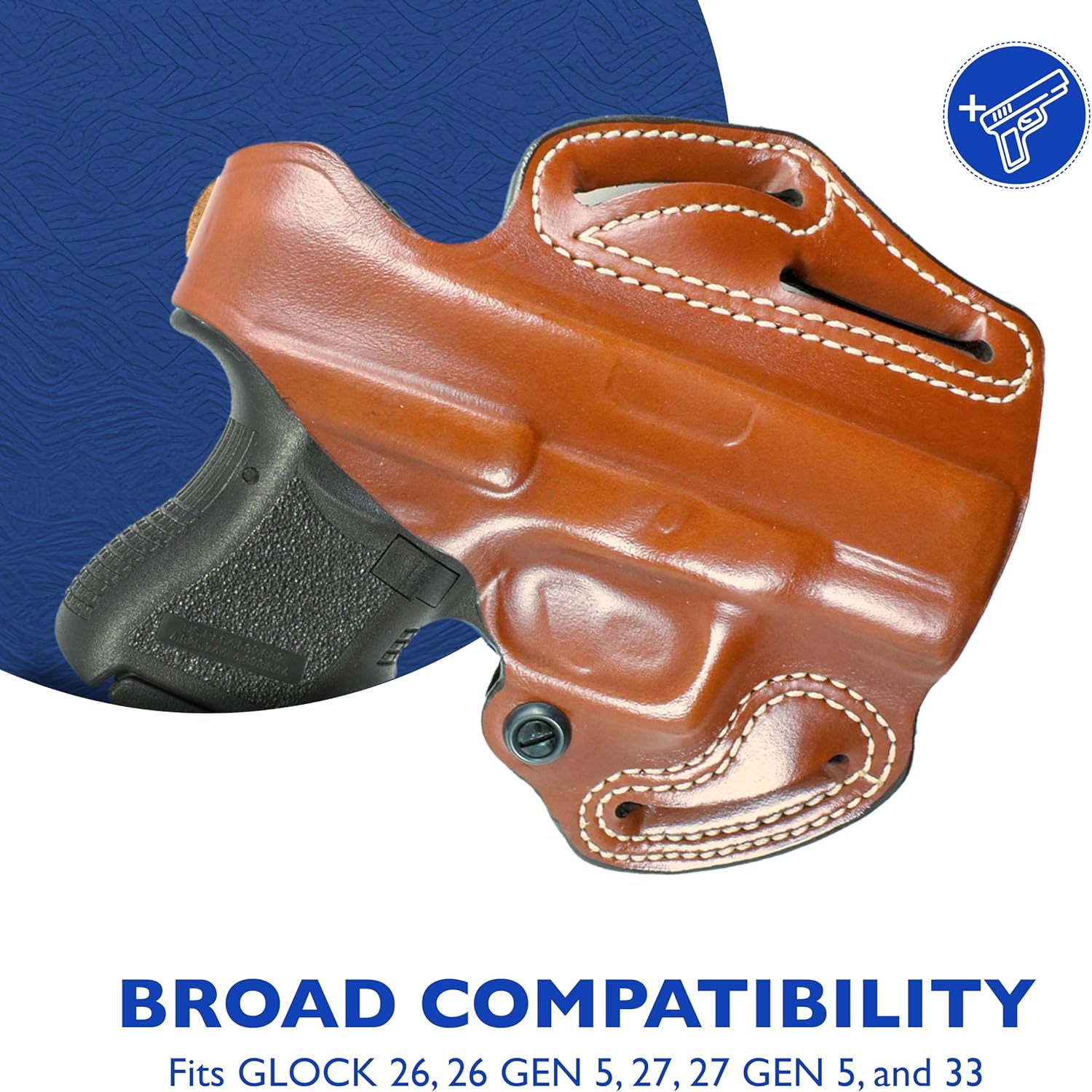 DeSantis 001TAE1Z0 RH Tan Thumb Break Scabbard Holster for Glock 26,27,33