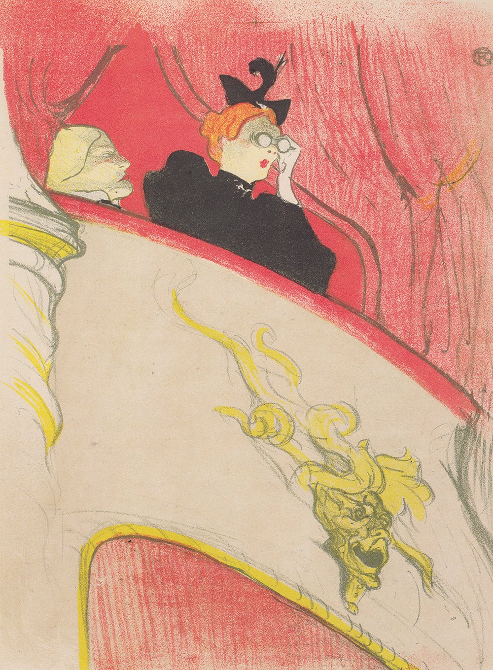 Cuadro Die Loge mit Der Goldmaske de Toulouse-Lautrec para decorar salones elegantes
