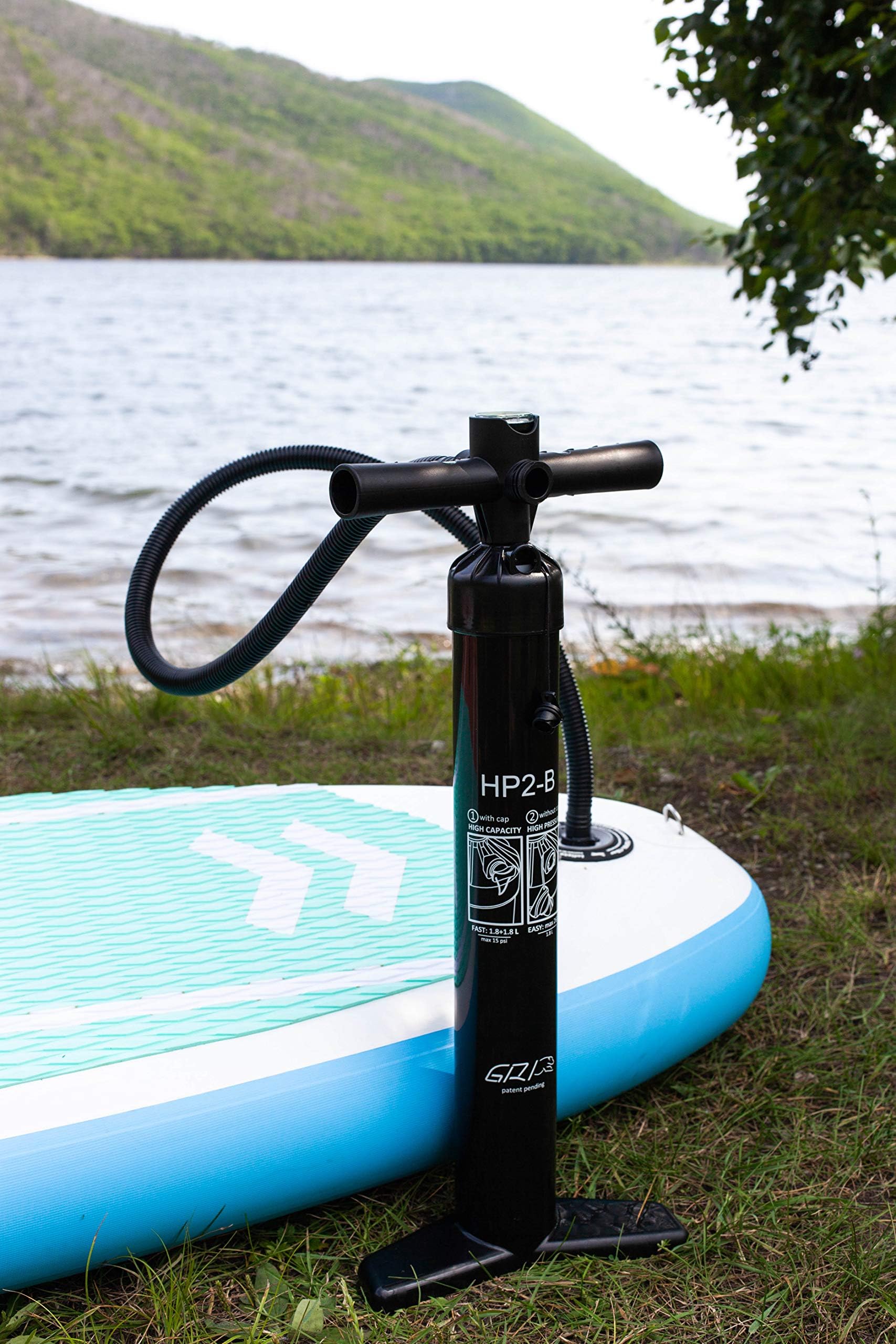 Hand Pump for SUP with Gauge High Pressure Double Action | 2-Way Inflation and Deflation for 9' 10' 11' 12' Inflatable Stand Up Paddleboard | iSUP Boat Kayak 2-Day Delivery | 12 psi, 15 psi, 30 psi