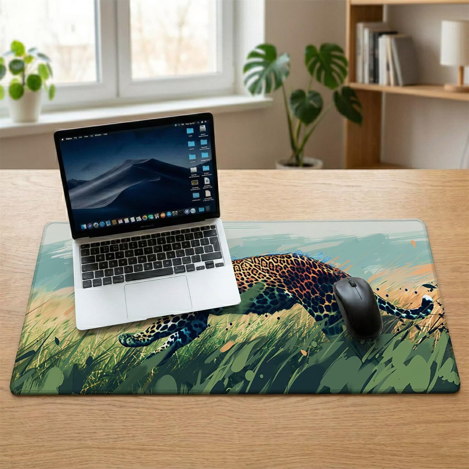 Sottomano Scrivania Grande 1200 x 600 x 3 mm Animale Tappetino Tastiera Computer con Base Antiscivolo e Bordi Cuciti, Protezione Impermeabile, per Lavoro, Casa e PC Gamer, Regali (Prateria) L-x1782
