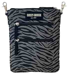 Harley-Davidson Women's Zebra Print Cotton Canvas Crossbody