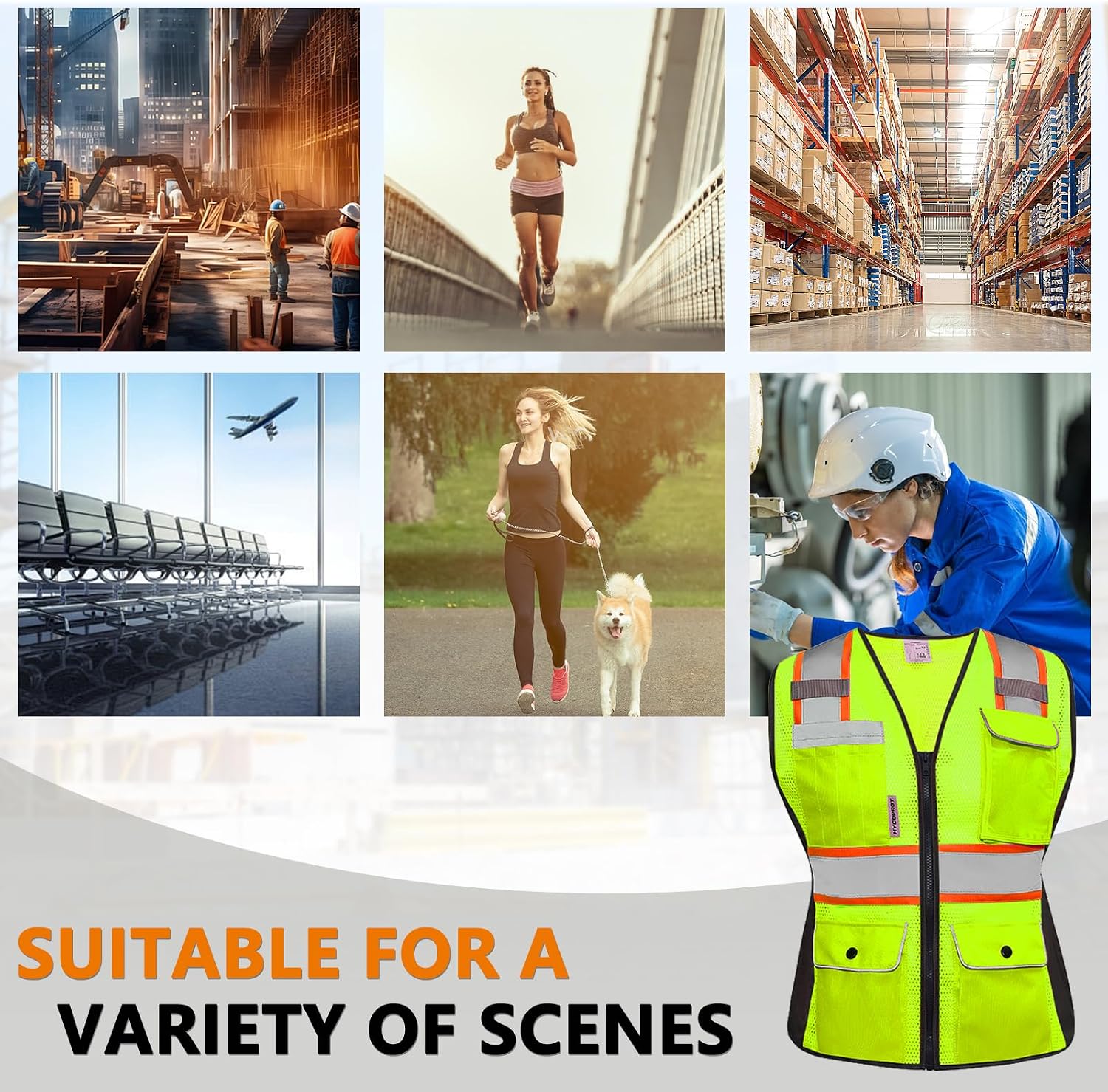 HYCOPROT Safety Vest for Women Mesh Reflective Lady High Visibility Construction Work Vest Meets ANSI/ISEA Standards