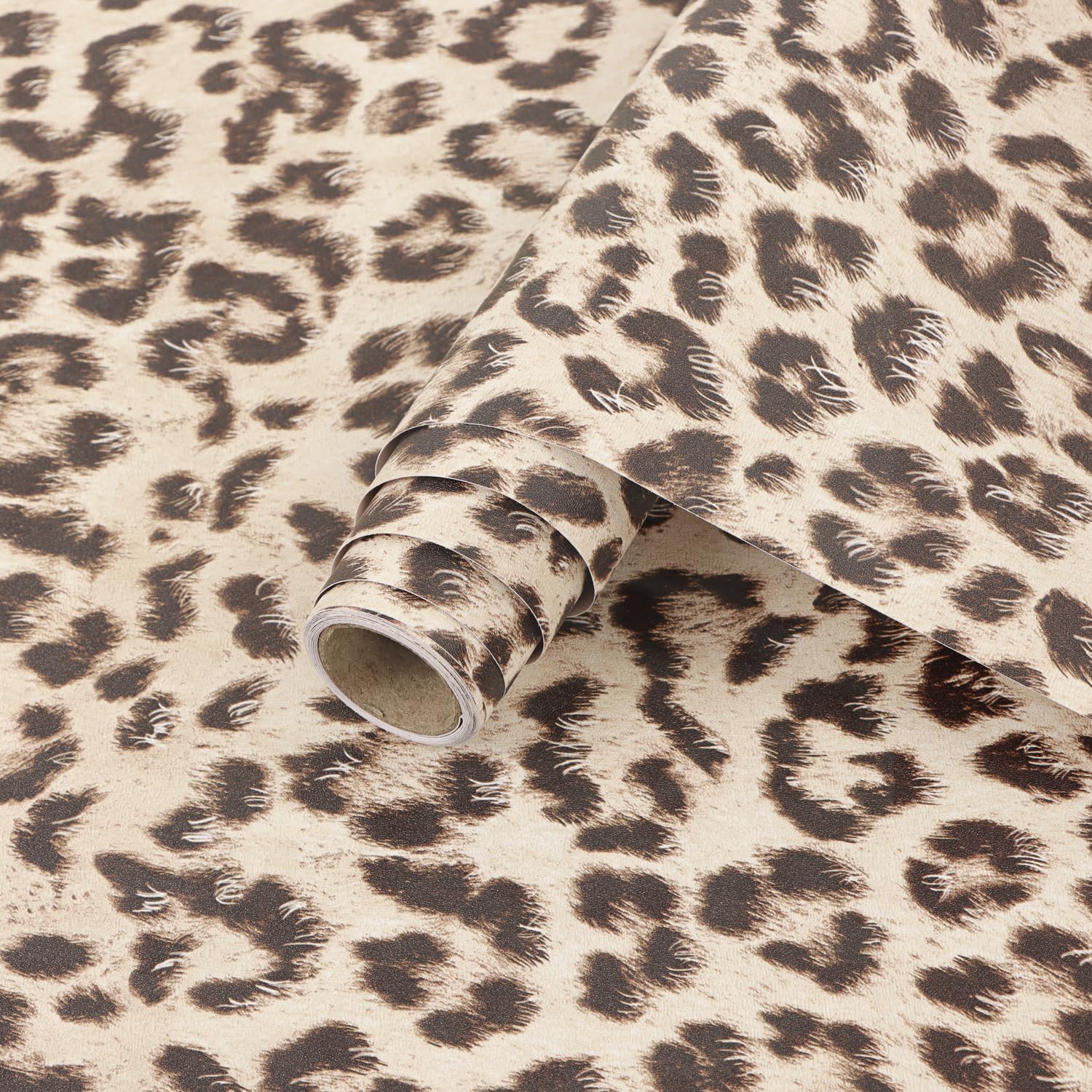 Arthome Peel and Stick Wallpaper,Self Adhesive Wallpaper,Sticky Back Plastic,Waterproof Film Vinyl Wrap for Countertop,Cabinet,Furniture Renovate and Wall Covering Decoration,Cheetah Print 44cmx10.2m