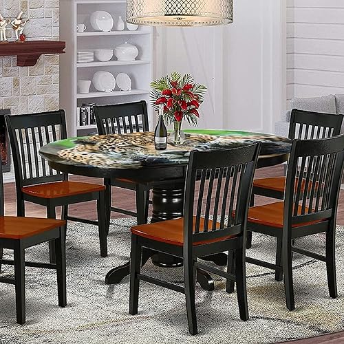 Miniatura 9 de Mantel ajustable ovalado de poliéster elástico de medusas, acuario de peces de gelatina con manchas azules en aguas profundas, se adapta a mesas