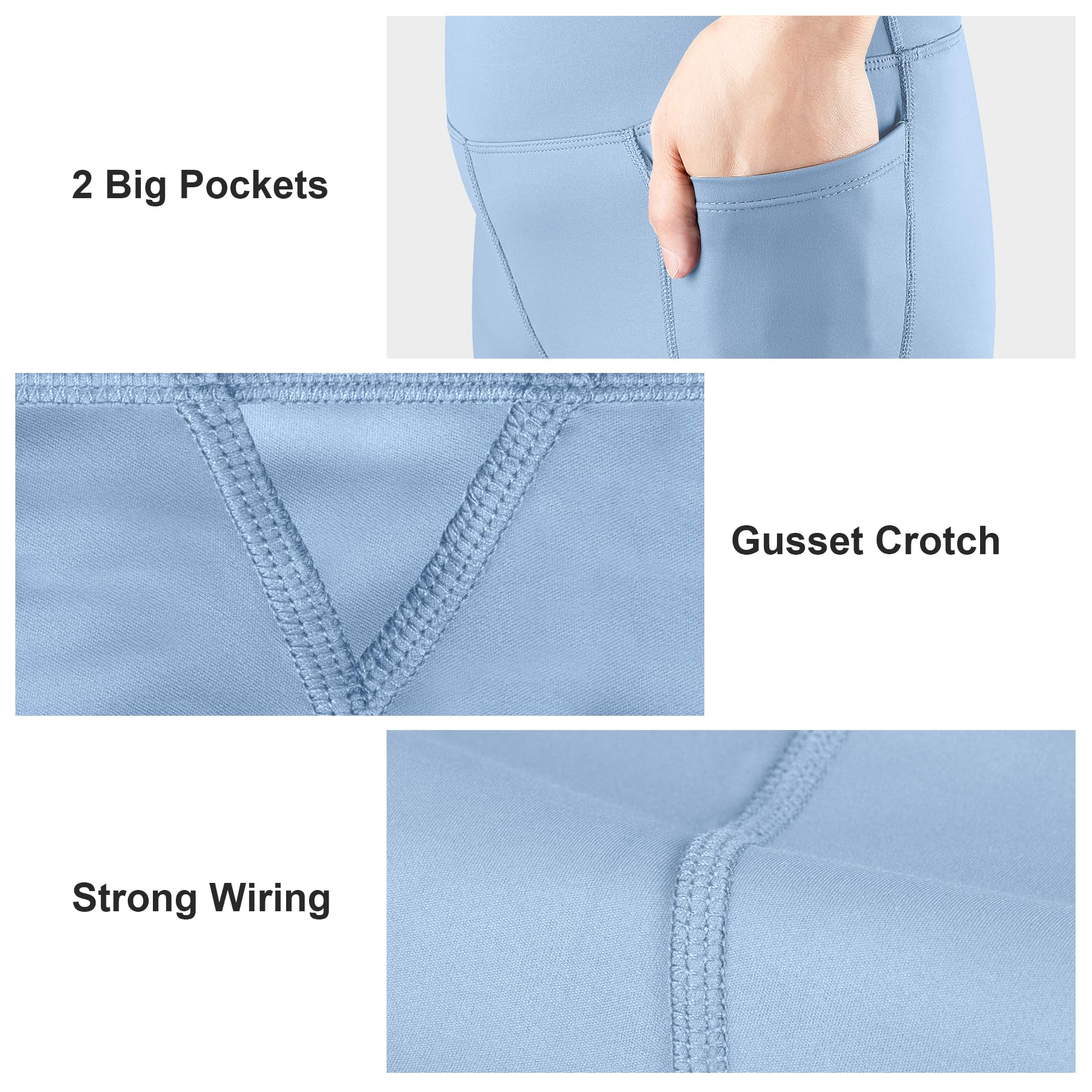 BIG ELEPHANT Mallas Acampanadas para Niña con Bolsillos, Pantalones de Yoga Bootcut de Cintura Alta para Niñas