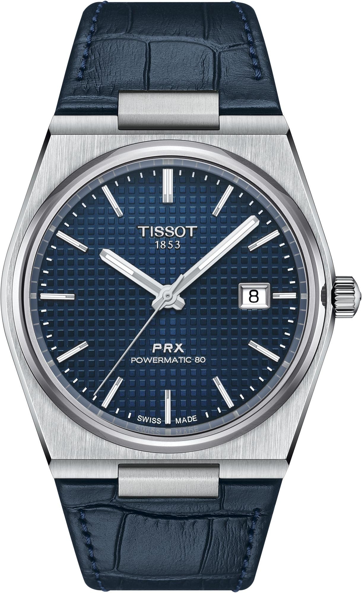 Amazon | [ティソ] 腕時計 TISSOT PRX レザーベルト ブルー文字