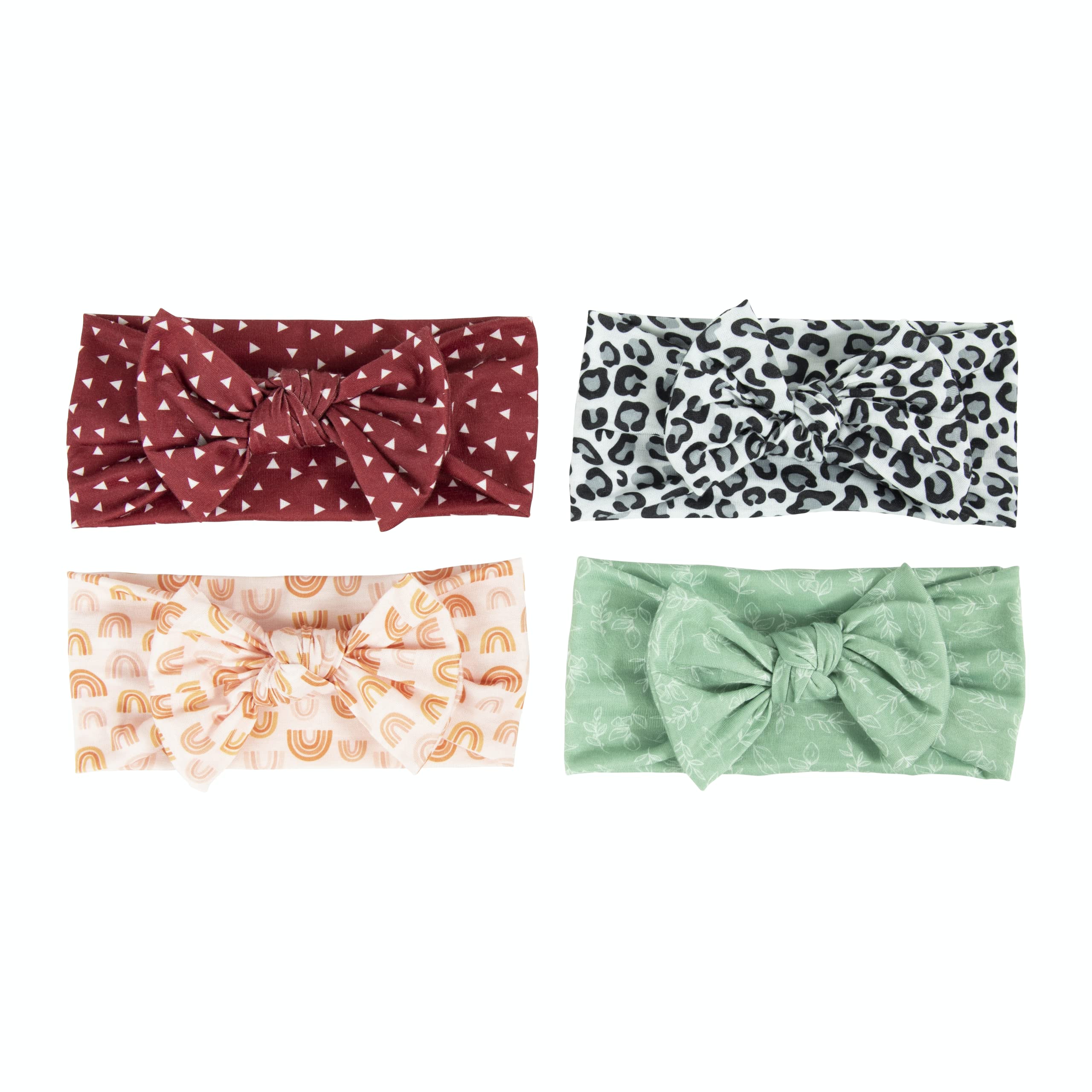 LuxLin Baby Headbands | 4 Pack | Elsie Design | Soft Polyester Blend Fabric | Stretch Fit