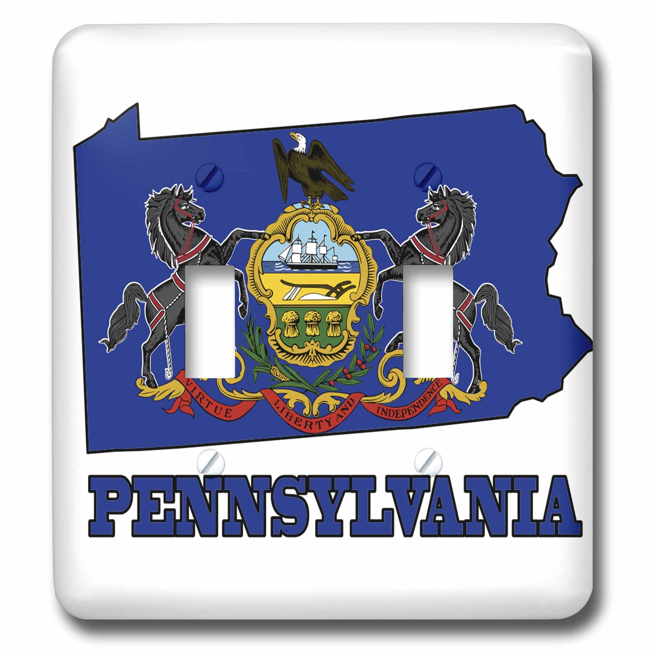 Interruptor doble Pennsylvania 3dRose lsp_58760_2 con mapa y bandera